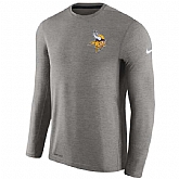 Men's Minnesota Vikings Nike Charcoal Coaches Long Sleeve Performance T-Shirt,baseball caps,new era cap wholesale,wholesale hats